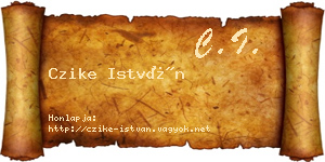Czike István névjegykártya